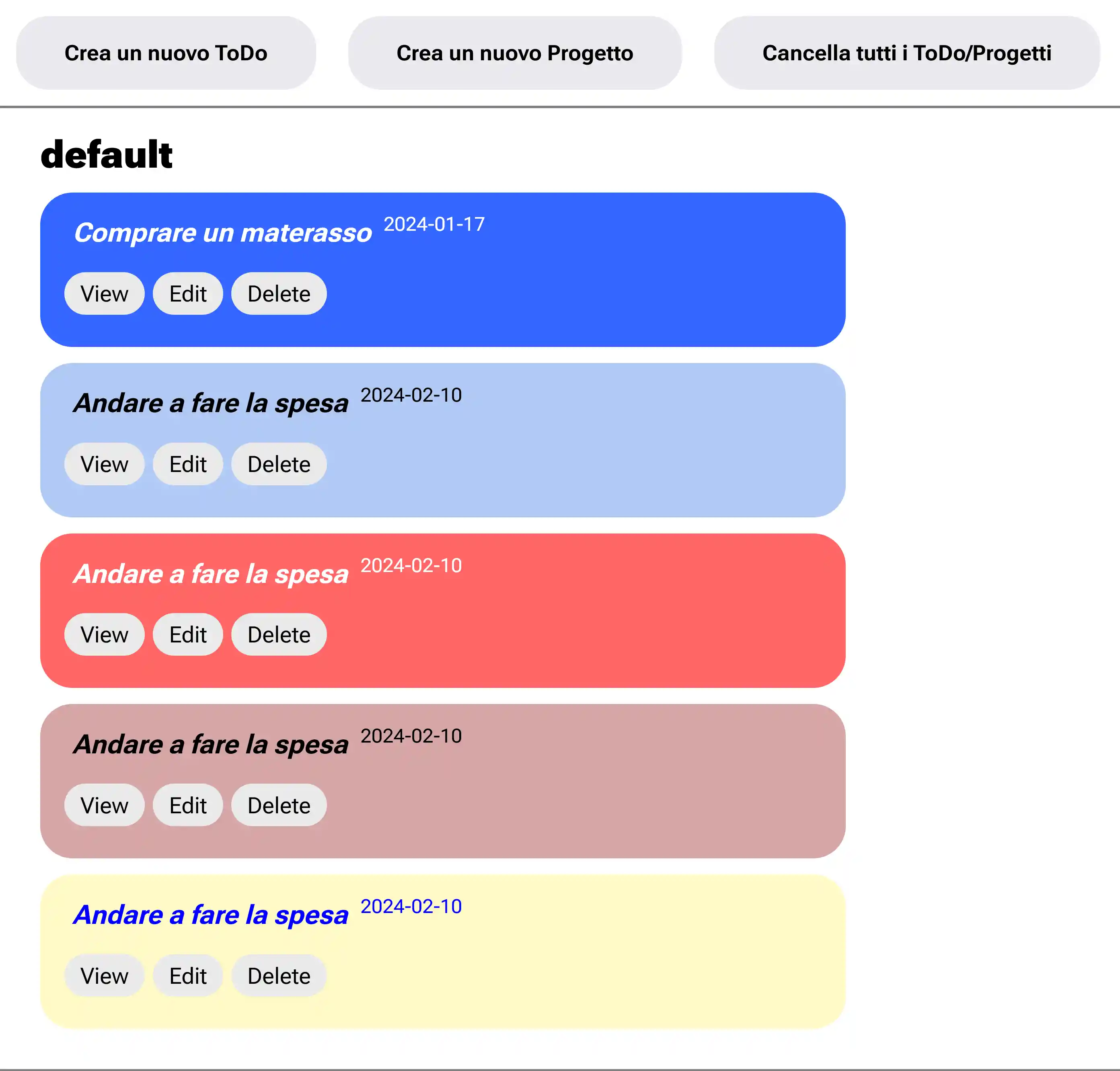 Front-Page of the Project 'TodoList' but resized for a better Mobile view